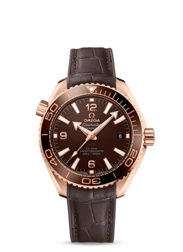Omega Seamaster Planet Ocean 600M Co-Axial 39.5 Master Chronometer Sedna Gold / Chocolate / Alligator 215.63.40.20.13.001 (21563402013001)